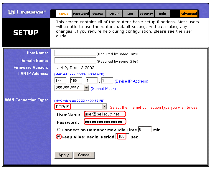 add a new mac address the wireless router settings for my at&t internet