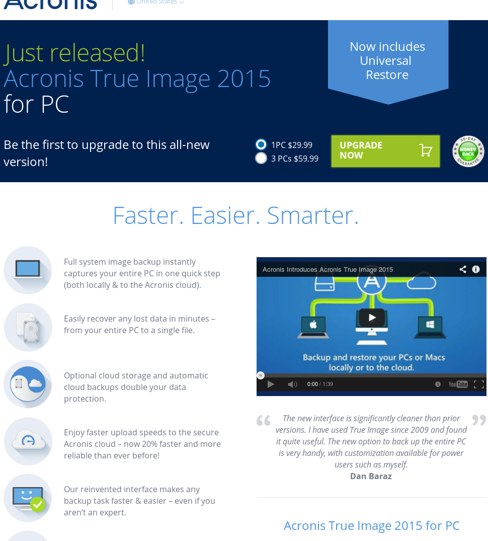 acronis true image 2015 upgrade